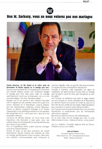 friendly mag,jean-luc romero,politique,nicolas sarkozy,homophobie,gay