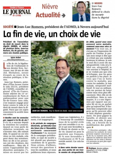 le journal du centre 23 mai 2017 admd romero.jpg