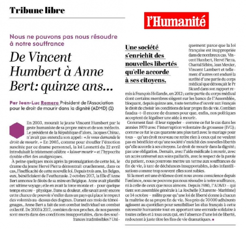 l'humanité,jean luc romero,admd